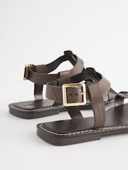 Chocolate Brown Regular/Wide Fit Forever Comfort® Leather T-Bar Sandals - Image 6 of 8