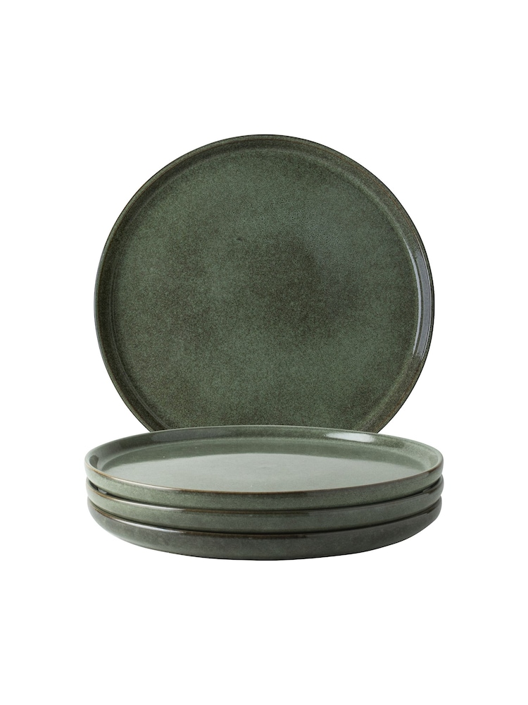 Dutch Rose Set of 4 Green Serenity Plates 27cm - Image 2 of 4