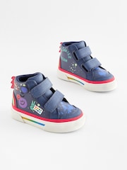 Navy Blue Badge Standard Fit (F) Warm Lined Touch Fastening Boots - Image 1 of 5