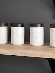 Artisan Street Set of 4 White Mini Storage Jar Set - Image 1 of 6