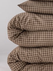 The Set 2 Pack Natural Gingham Cosy Brushed Cotton Bedsets with Fitted Sheets and Extra Pillowcases - Image 4 of 4