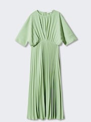 Mango White Pleated Long Dress - Image 4 of 5