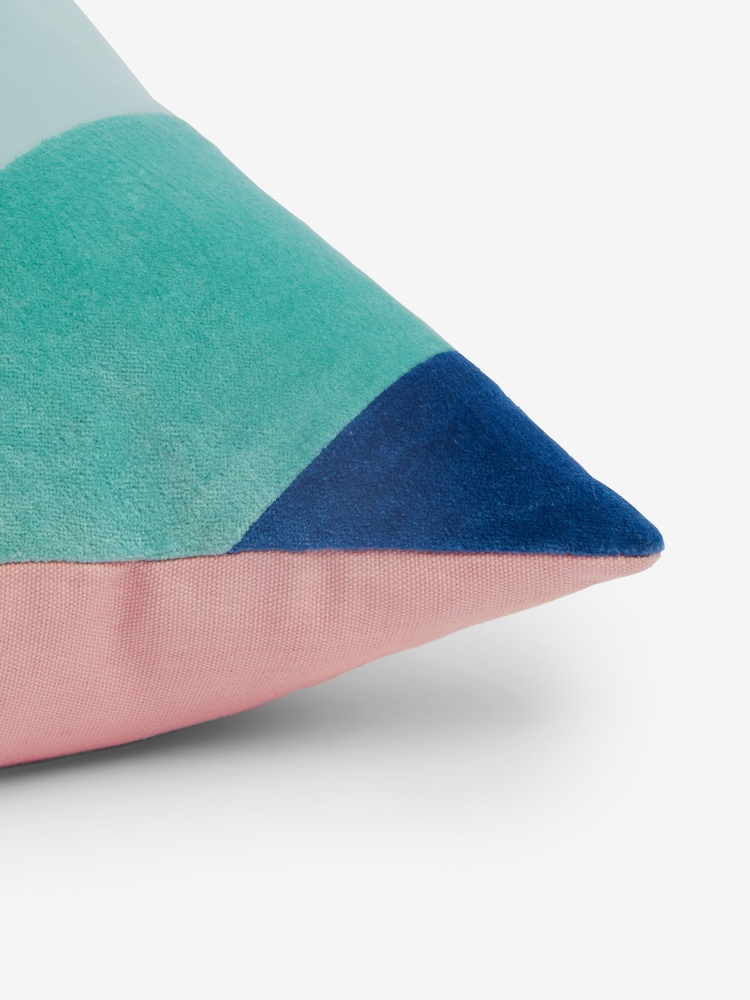 Multi Pastel Velvet Stripe Cushion - Image 2 of 5 Multi Pastel Velvet Stripe Cushion - Image 2 of 5