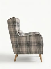 Versatile Check Nevis Grey Pendry Large Highback Armchair - Image 5 of 6