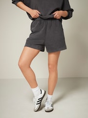 Charcoal Grey Washed Bermuda Knee Jersey Shorts - Image 3 of 6