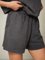 Charcoal Grey Washed Bermuda Knee Jersey Shorts - Image 5 of 6