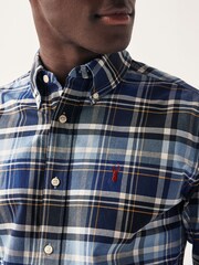 Blue Check Long Sleeve Oxford Shirt - Image 4 of 7