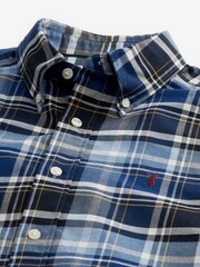 Blue Check Long Sleeve Oxford Shirt - Image 6 of 7