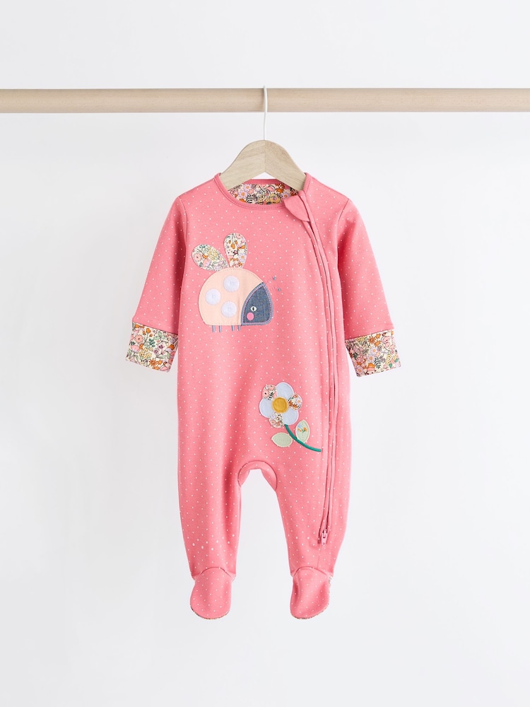 Multi Coccinelle - Bébé Personnage Zip 100% Coton Combinaisons de nuit 3 Lot (0mths-2yrs) - Image 6 of 13