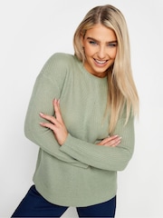 M&Co Green Funnel Neck Stitch Jumper - Image 1 of 4