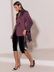 Lipsy X Samie Elishi Black Velvet Capri - Image 6 of 7