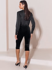Lipsy X Samie Elishi Black Velvet Capri - Image 7 of 7