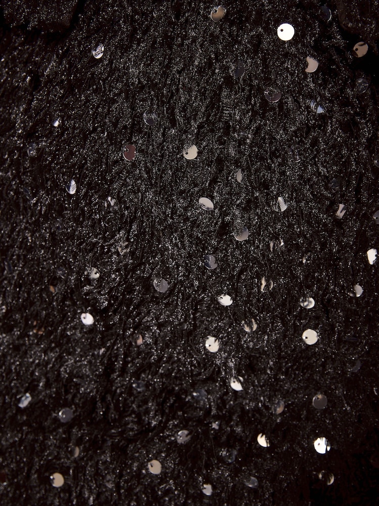 Lipsy Black Sequin Fringe Mini Skirt - Image 5 of 5