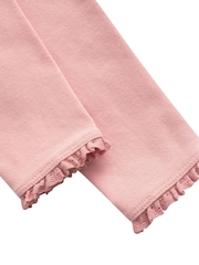 Pale Pink Lace Trim Leggings (3mths-7yrs) - Image 1 of 4