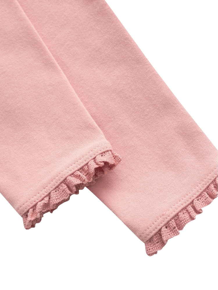 Pale Pink Lace Trim Leggings (3mths-7yrs) - Image 1 of 4