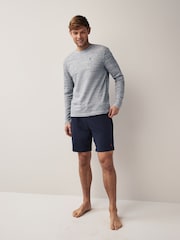 Navy Blue/Dark Grey Lightweight 100% Cotton Joggers Shorts 2 Pack - Image 2 of 11