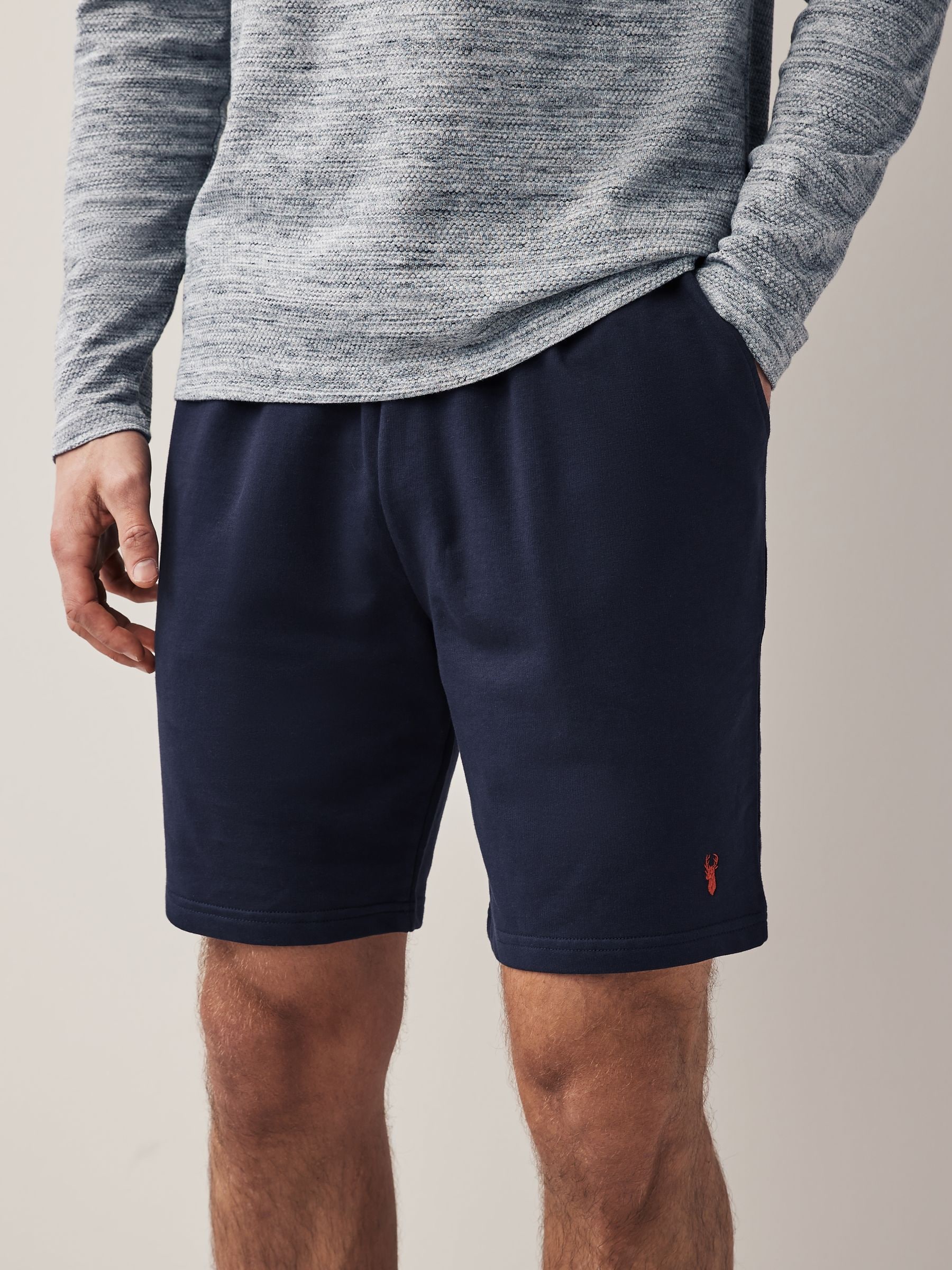 Buy Navy Blue Dark Grey Lightweight 100 Cotton Joggers Shorts 2 Pack from Next United Arab Emirates