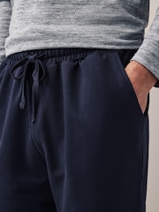 Navy Blue/Dark Grey Lightweight 100% Cotton Joggers Shorts 2 Pack - Image 6 of 11