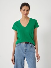 Hush Green Slim Fit Slub Cotton V-Neck T-Shirt - Image 2 of 5