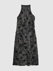 River Island Blue Petite Halter Neck Devore Maxi Dress - Image 1 of 1