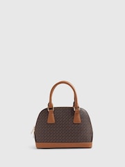 River Island Brown Monogram Metal Corner Cross-Body Bag - Image 3 of 6