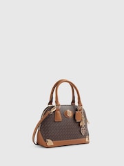 River Island Brown Monogram Metal Corner Cross-Body Bag - Image 4 of 6