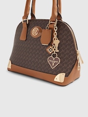 River Island Brown Monogram Metal Corner Cross-Body Bag - Image 6 of 6