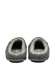 Dunlop Grey Mens Quilted Mule Slippers - Image 3 of 4