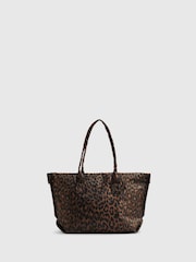 River Island Brown Leopard Roll Top Holdall Bag - Image 2 of 5