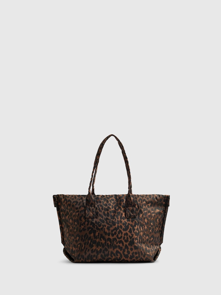 River Island Brown Leopard Roll Top Holdall Bag - Image 2 of 5 River Island Brown Leopard Roll Top Holdall Bag - Image 2 of 5