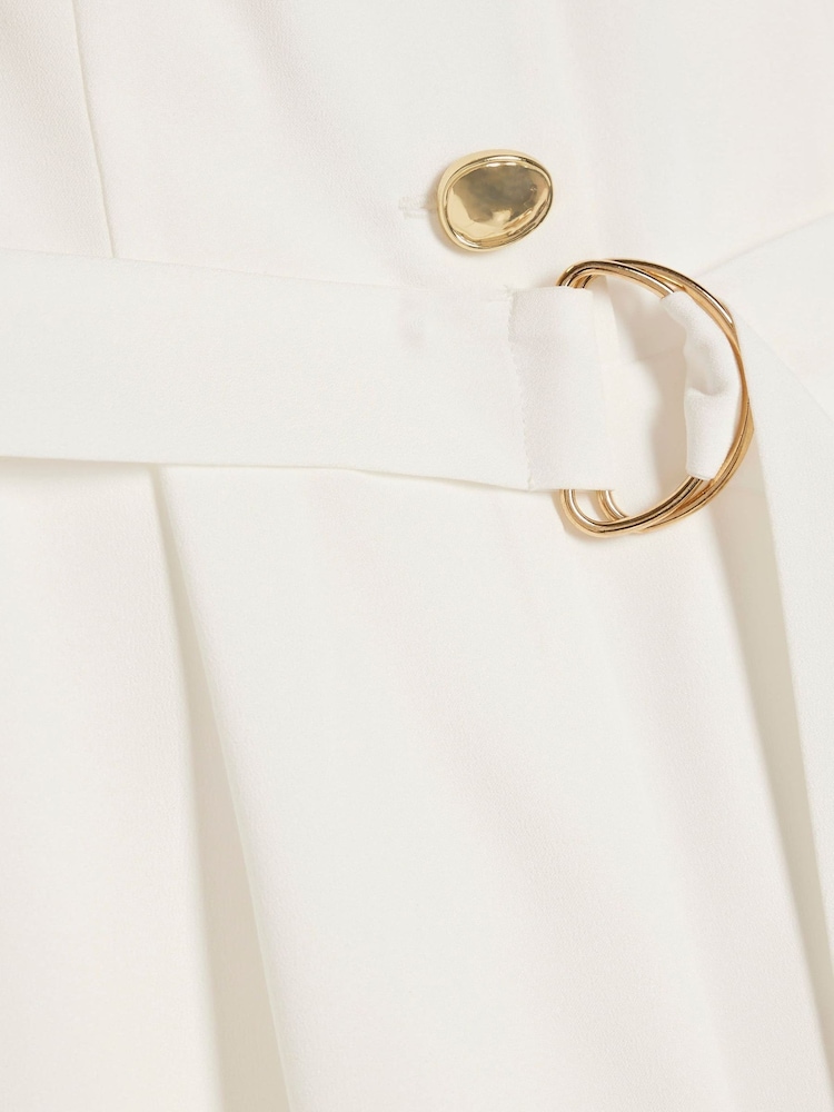 River Island White Button Detail Playsuit - Image 4 of 4