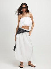 River Island White Poplin Bubble Hem Skirt - Image 1 of 4