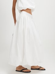 River Island White Poplin Bubble Hem Skirt - Image 3 of 4
