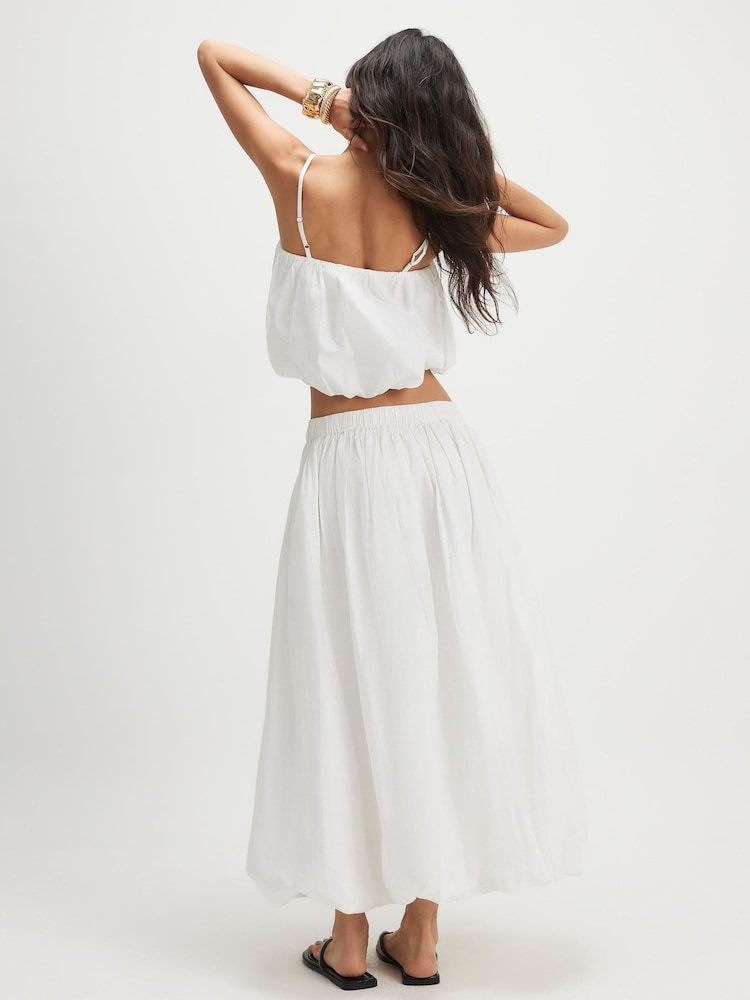 River Island White Poplin Bubble Hem Skirt - Image 4 of 4 River Island White Poplin Bubble Hem Skirt - Image 4 of 4