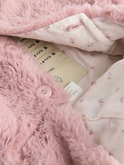 Pink Baby Cosy Hooded Faux Fur Jacket (0mths-2yrs) - Image 4 of 6