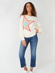 Threadbare White Star Graphic Jumper - Image 4 of 5