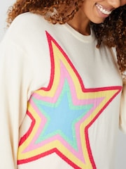 Threadbare White Star Graphic Jumper - Image 5 of 5