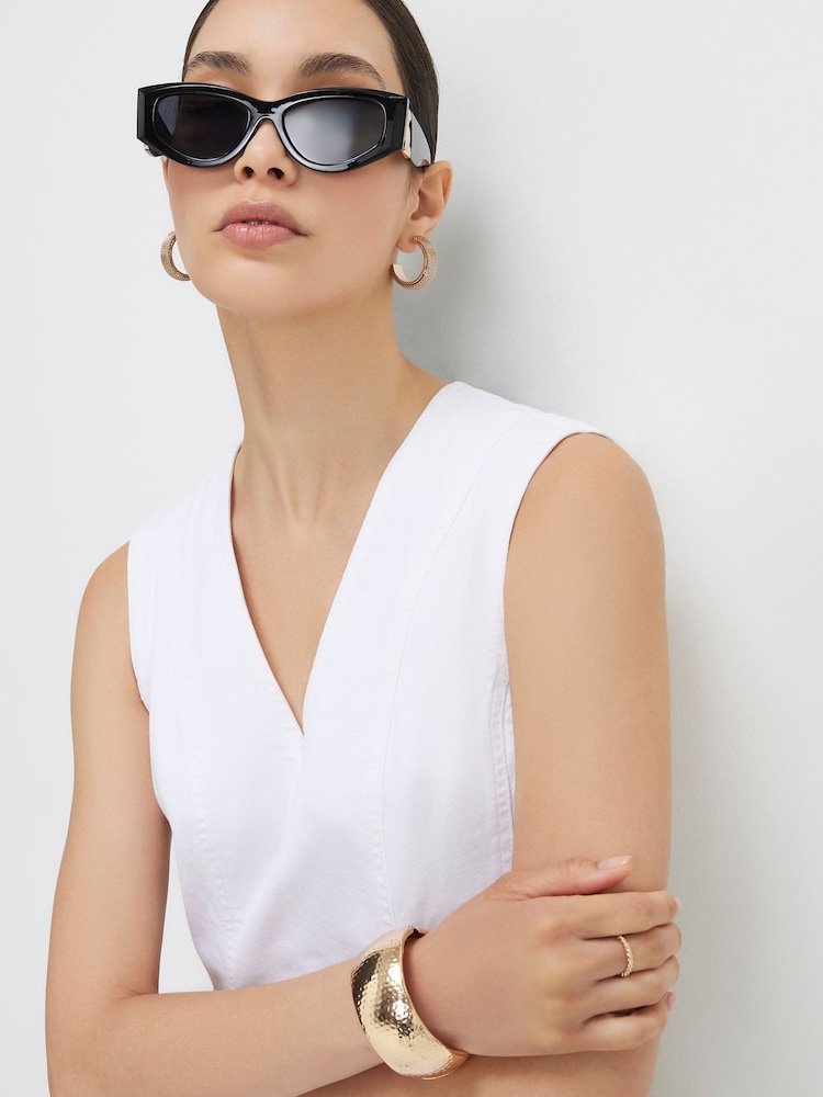 River Island White Denim Sleeveless Mini Dress - Image 4 of 4