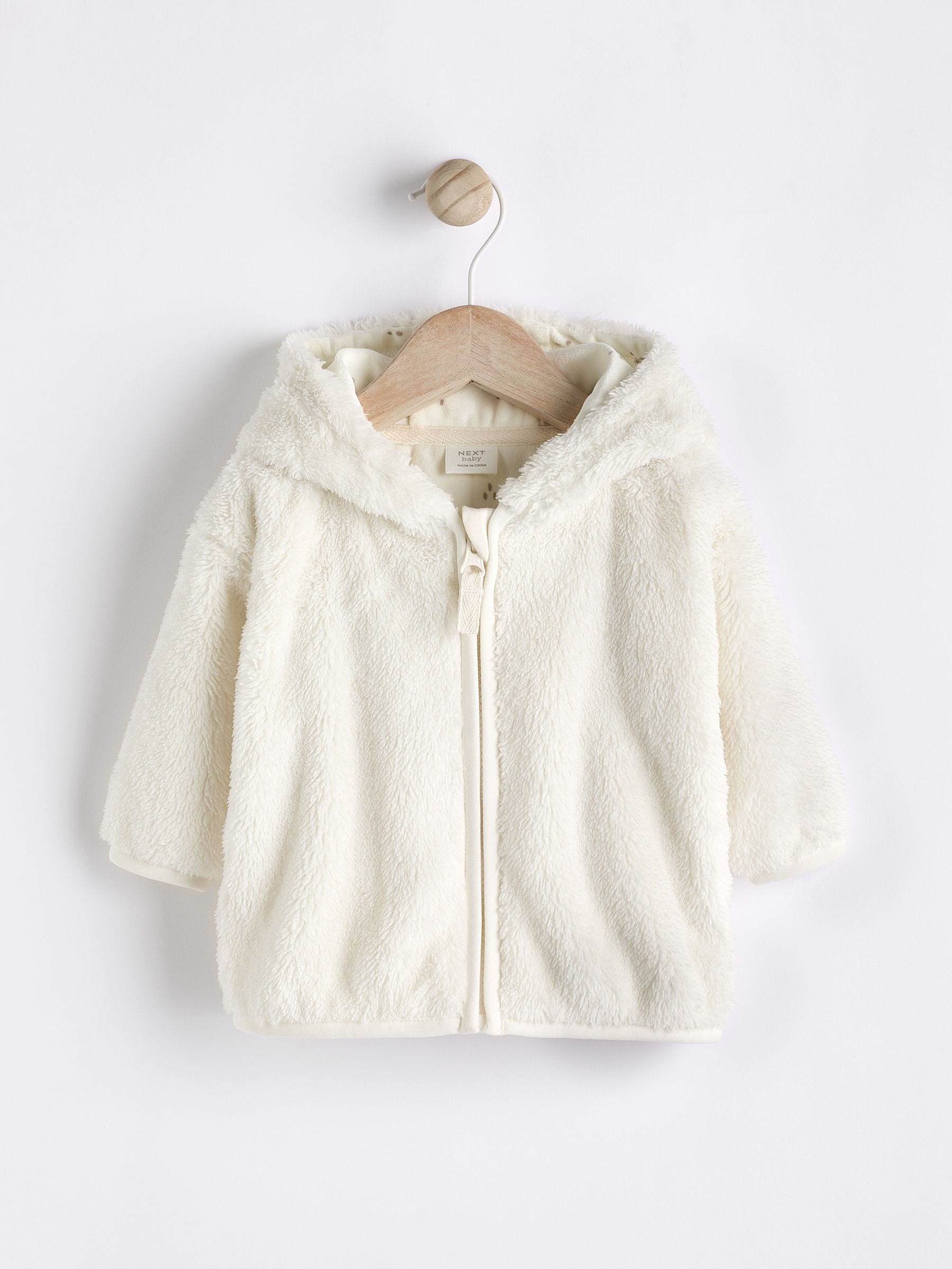 Buy Ecru Fleece Baby Hooded Jacket (0mths-2yrs) from Next USA