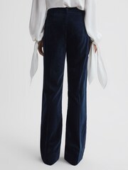 Reiss Navy Bree Velvet Flared Suit Trousers - Image 6 of 6