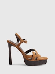 River Island сандалі зі штучна замша на кручених підборах - Image 1 of 5