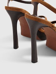 River Island сандалі зі штучна замша на кручених підборах - Image 4 of 5