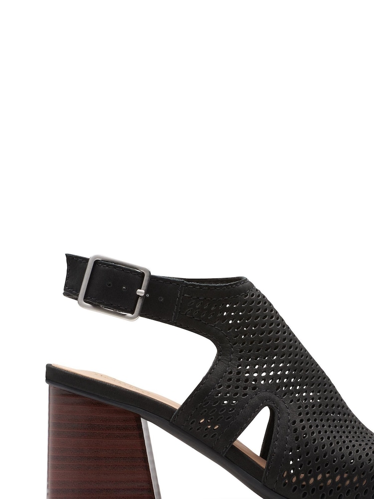 Clarks Black Nubuck Siara65 Flow Sandals - Image 1 of 7