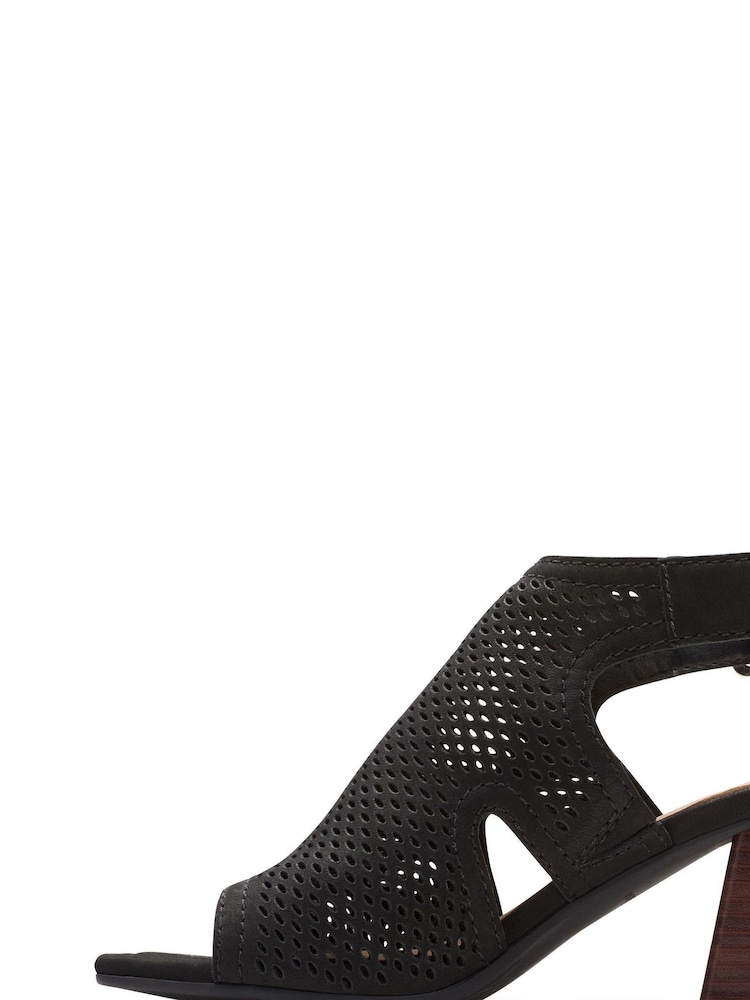 Clarks Black Nubuck Siara65 Flow Sandals - Image 2 of 7