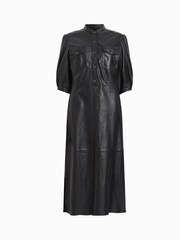AllSaints Black Leather Jackie Dress - Image 5 of 5