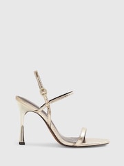 صندل مفتوح من الخلف بكعب عالٍ من River Island - Image 1 of 5