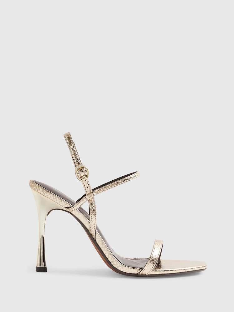 صندل مفتوح من الخلف بكعب عالٍ من River Island - Image 1 of 5