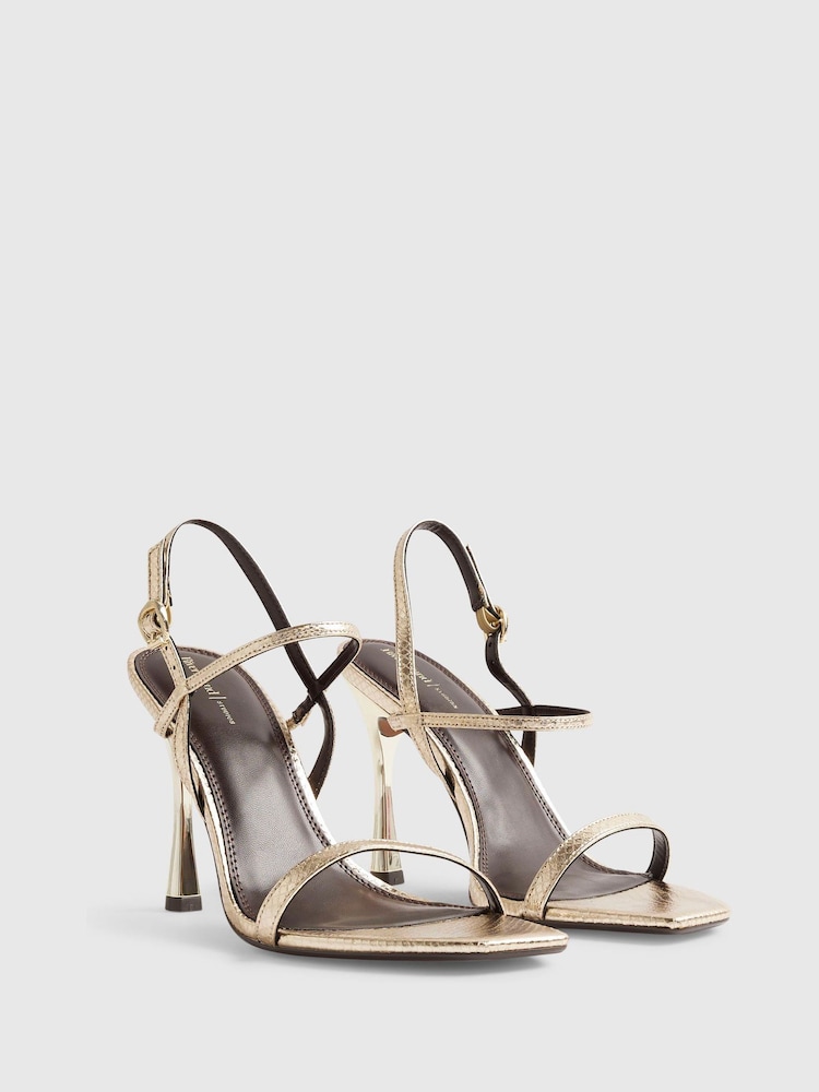 صندل مفتوح من الخلف بكعب عالٍ من River Island - Image 2 of 5