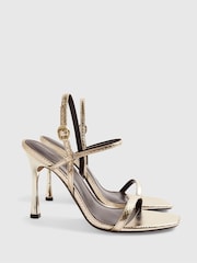 صندل مفتوح من الخلف بكعب عالٍ من River Island - Image 3 of 5