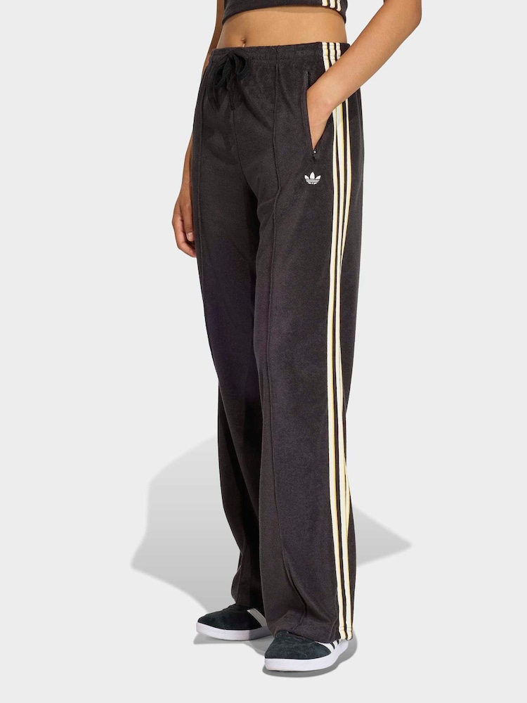 adidas Originals Black Terry Towel Firebird Tracksuit Bottoms - Image 1 of 6